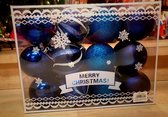 Classic box blauwe kerstballen 24 stuks
