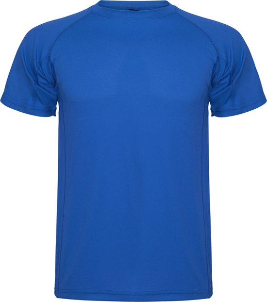 Kobalt Blauw 4 Pack unisex sportshirt korte mouwen MonteCarlo merk Roly maat S