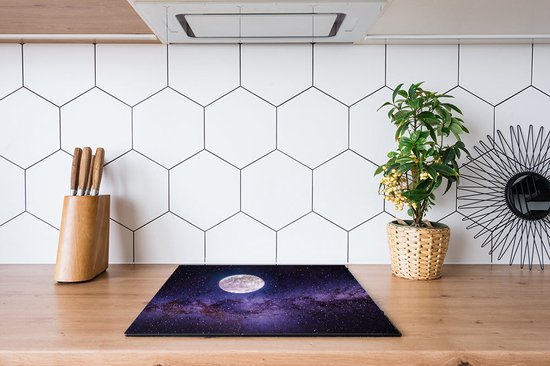 Inductiebeschermer - Maan - 95x50 cm - Inductiebeschermer - Inductie Afdekplaat Kookplaat - Inductie Mat - Anti-Slip - Keuken Decoratie - Keuken Accessoires