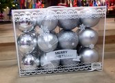 Classic box kerstballen zilver 24 stuks