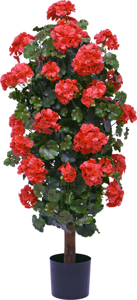 maxifleur Kunstplanten Geranium kolom kunstplant 120cm UV rood