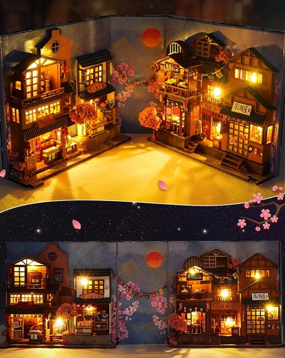 Book-Nook Maison miniature avec Meubles et éclairage LED– Serre