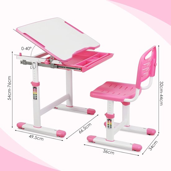 KidKraft® Bureau enfant ajustable et chaise Grow Together™ Pocket