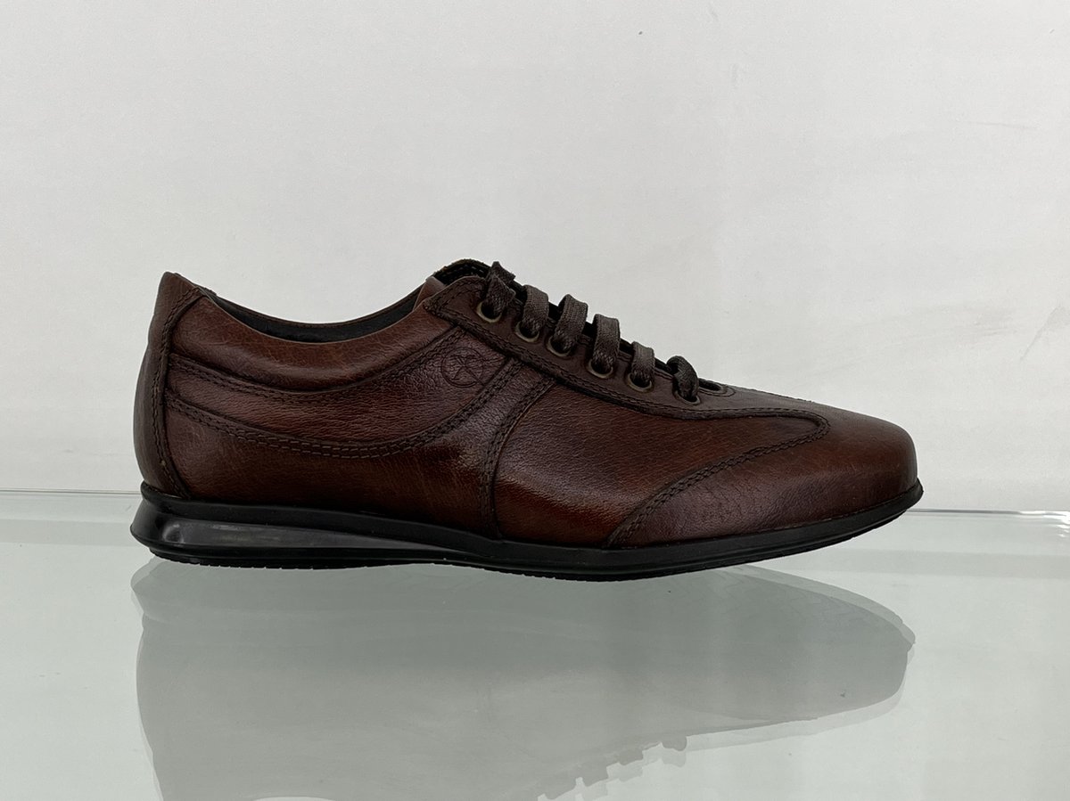 Ambiorix - Sneakers - Desio Maat 40 - donkerbruin leren heren schoenen - veterschoenen