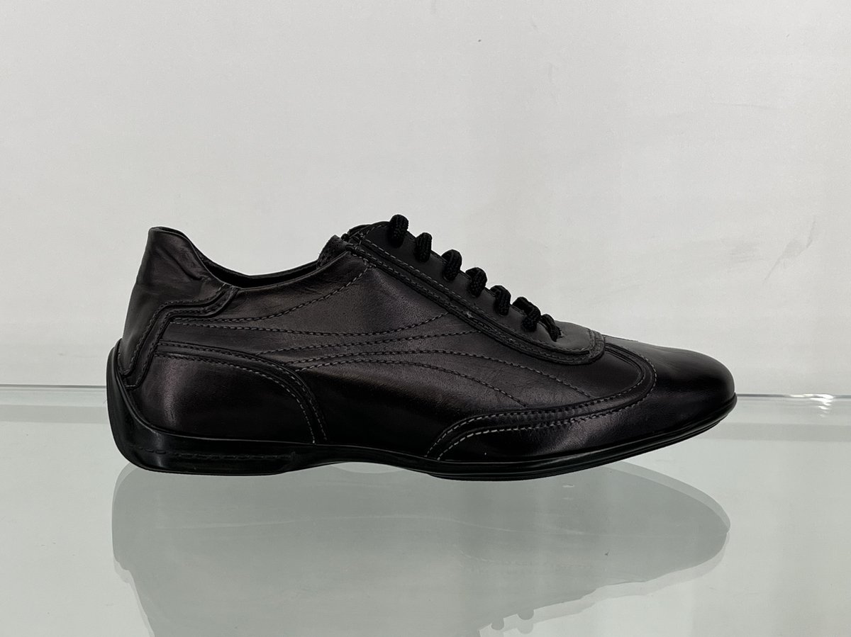 Ambiorix - Tuffato SN 4340 Black Zwarte leren - lage Sneakers - Maat 40 - Heren schoenen