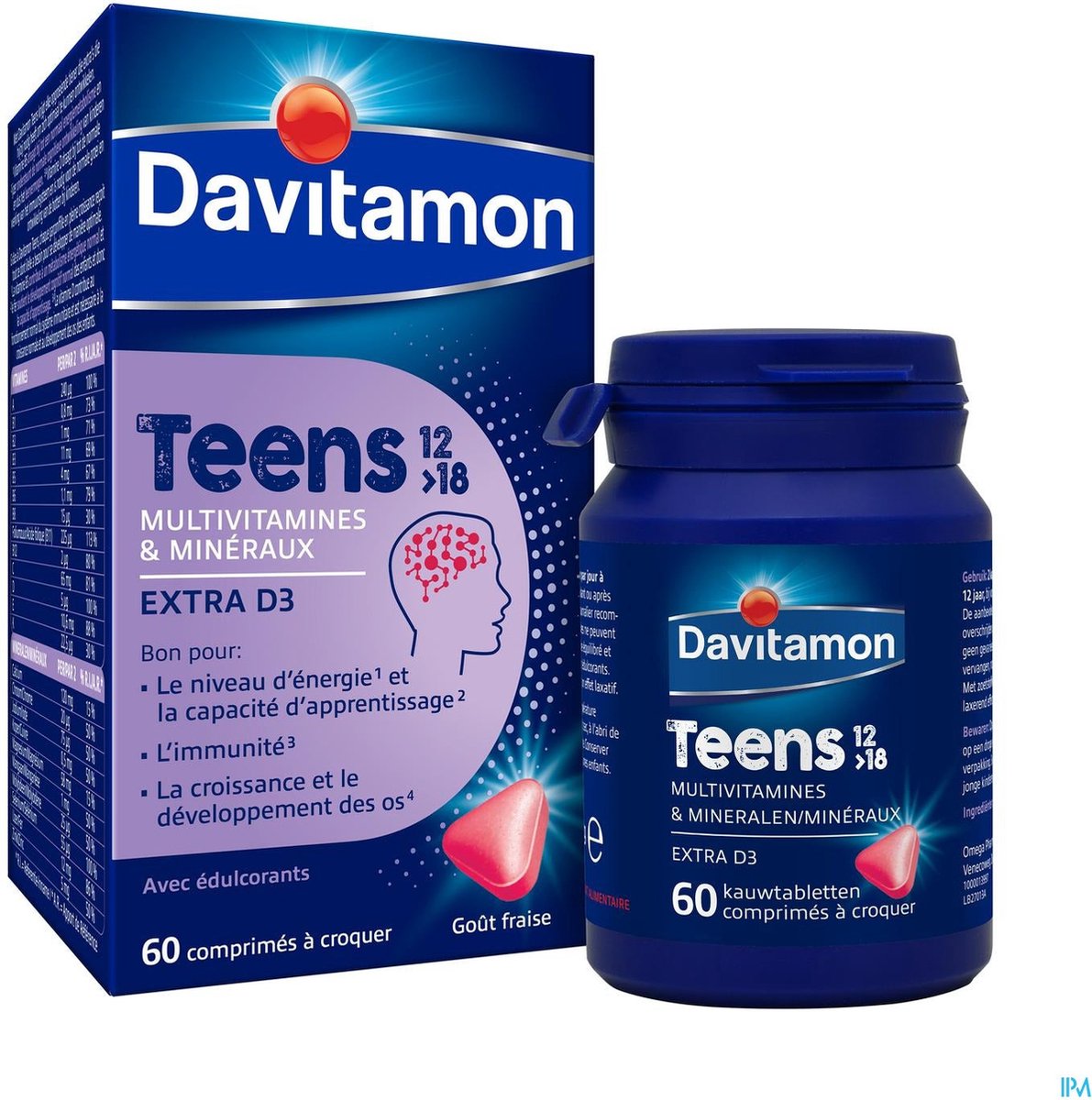 Bol.com Davitamon® Teens (12>18) Multivitamines 60 Kauwtab. Aardbei – Energie, Weerstand aanbieding