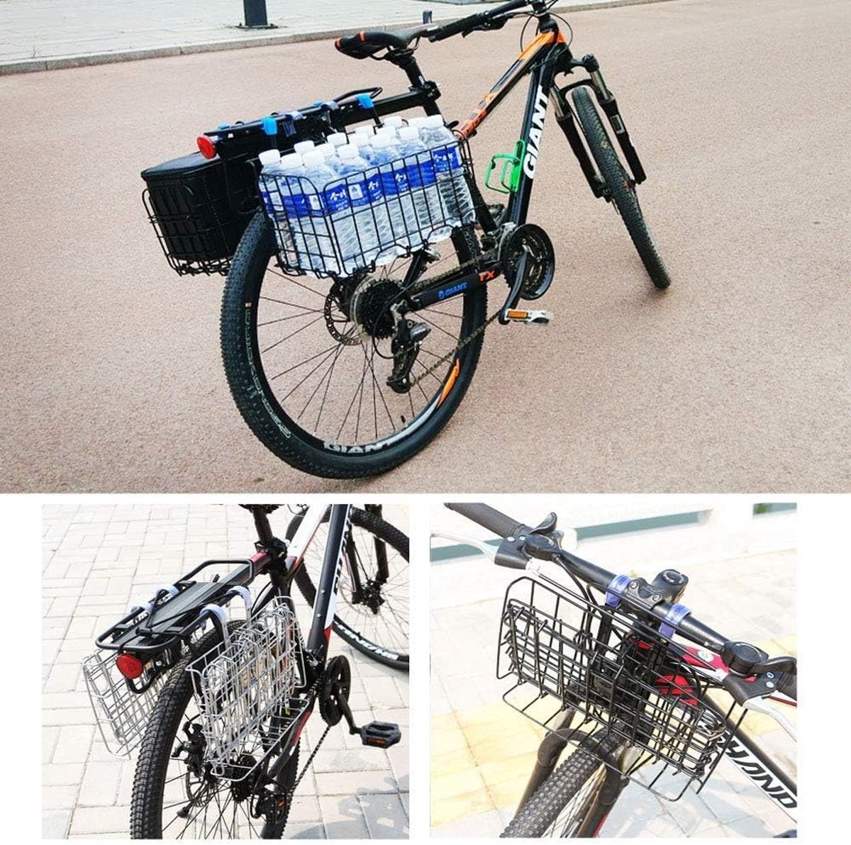 Fietsmand vooraan,Afneembaar Aluminium Canvas,Fietsmand voor aan de voorkant met