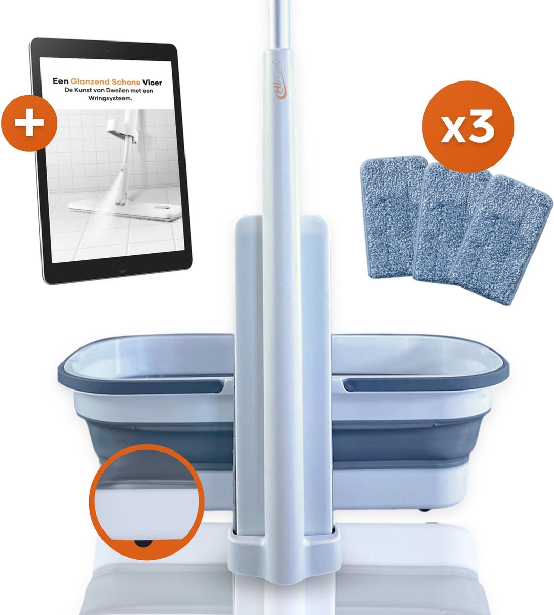 Leifheit Clean Twist Mop Ergo mobile seau et système de lavage Réservoir  unique Bleu