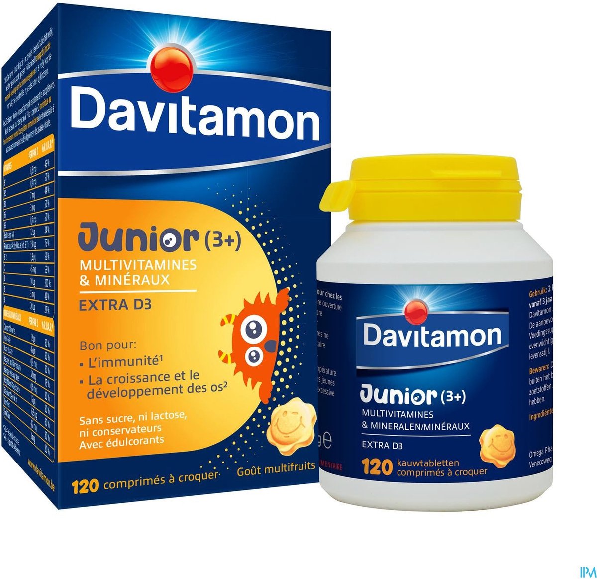 Bol.com Davitamon® Junior Multivruchten Multivitamines - 120 Kauwtabletten Vanaf 3 Jaar aanbieding