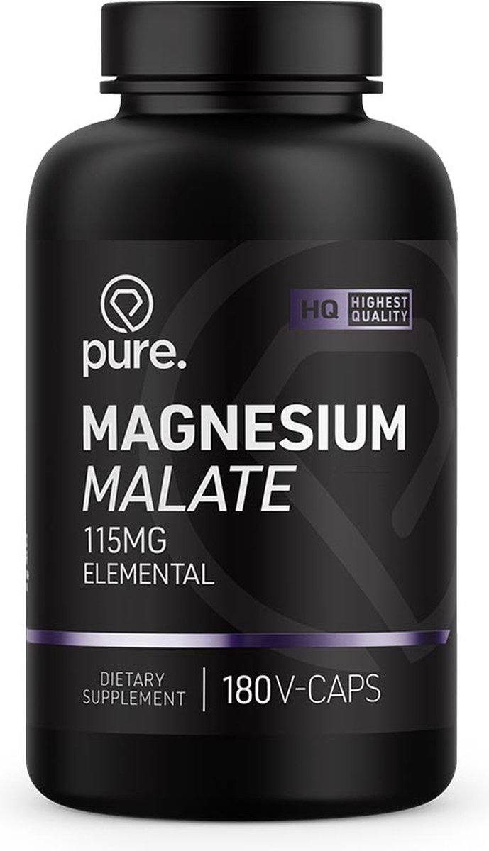 Goedkoopste Pure. Magnesium Malate - 180 vegan caps - 115mg - malaat - mineralen