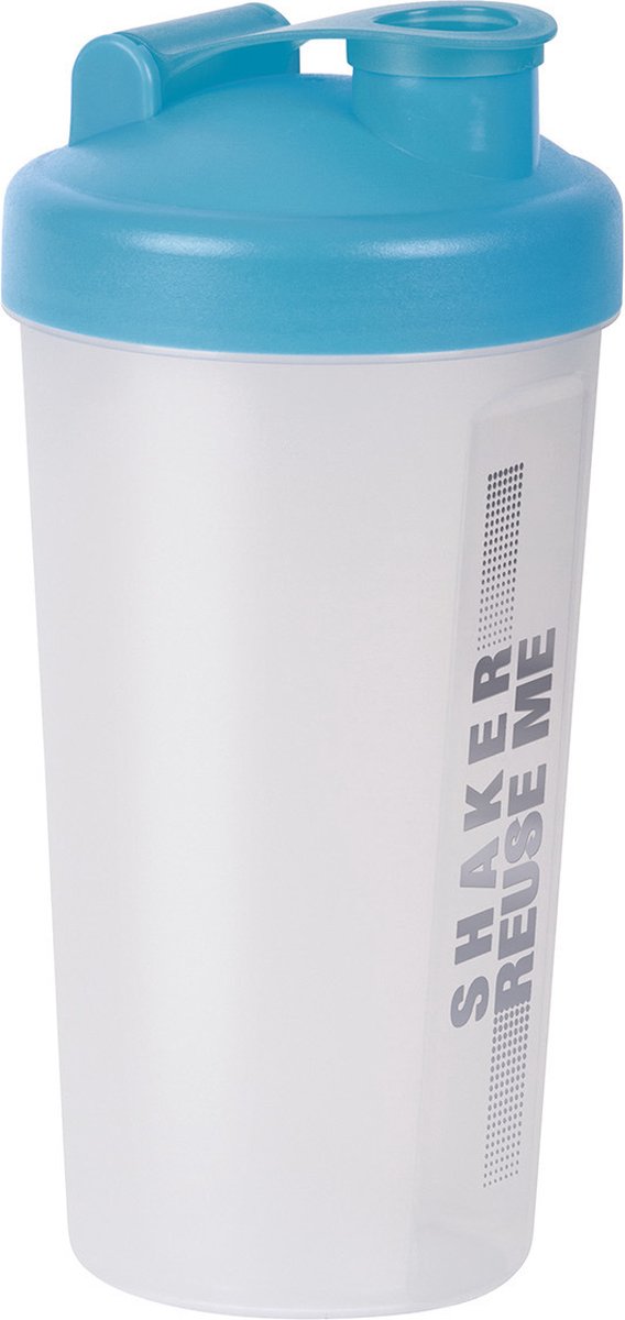 Goedkoopste Juypal Shakebeker/shaker/bidon - 700 ml - transparant/blauw - kunststof
