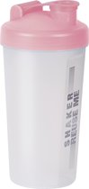 Juypal Shaker tasse/Shaker/Bouteille d'eau - 700 ml - transparent/rose - plastique