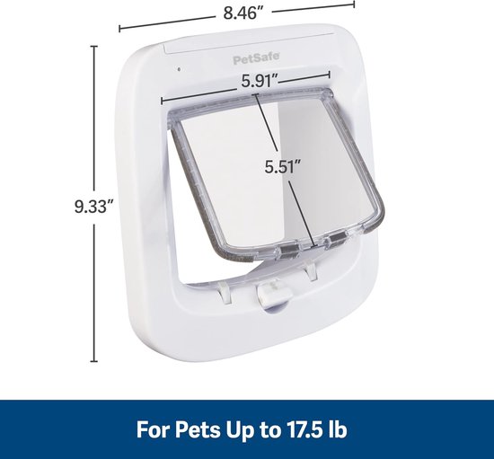 PetSafe - Kattenluik met microchip - Kattenluik met chipherkenning - Wit - Batterijen inbegrepen - Eenvoudige installatie - PetSafe