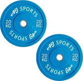 AJ-Sports Halterschijven Rubber 20 kg 2 stuks - halterschijf 50 mm - Gewichten set - Halters - Halterset - Halterstang - Halterbank - Fitness - Krachttraining