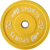 AJ-Sports Halterschijven Rubber 15 kg - halterschijf 50 mm - Gewichten set - Halters - Halterset - Halterstang - Halterbank - Fitness - Krachttraining