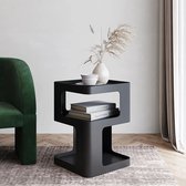 Luxaliving - Table d'appoint - Forme géométrique - L40xL40xH54 - Table de chevet - Métal Zwart - Industriel