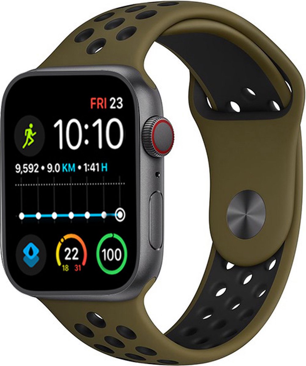Royal Supplies RF-93 - Smartwatch - Smartwatch Dames - Smartwatch Heren- Screenprotector- Olijfgroen/Zwart