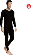 Livano Thermokleding Set - Thermobroek - Thermoshirt - Thermo - Beenverwarmers - Voor Heren - Fleece - Broek + Shirt - Zwart - Maat XS