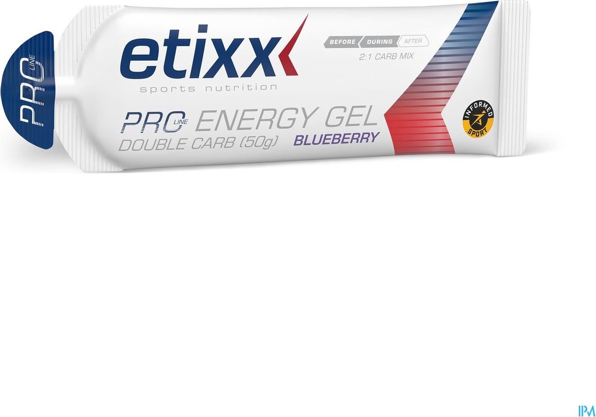 Goedkoopste Etixx Pro Line Double Carb Energy Gel - Sports Nutrition - Energy Gel - 12X60 ml - Bosbessen - 50G Koolhydraten - 2 1 Glucose Fructose - 200MG Natrium