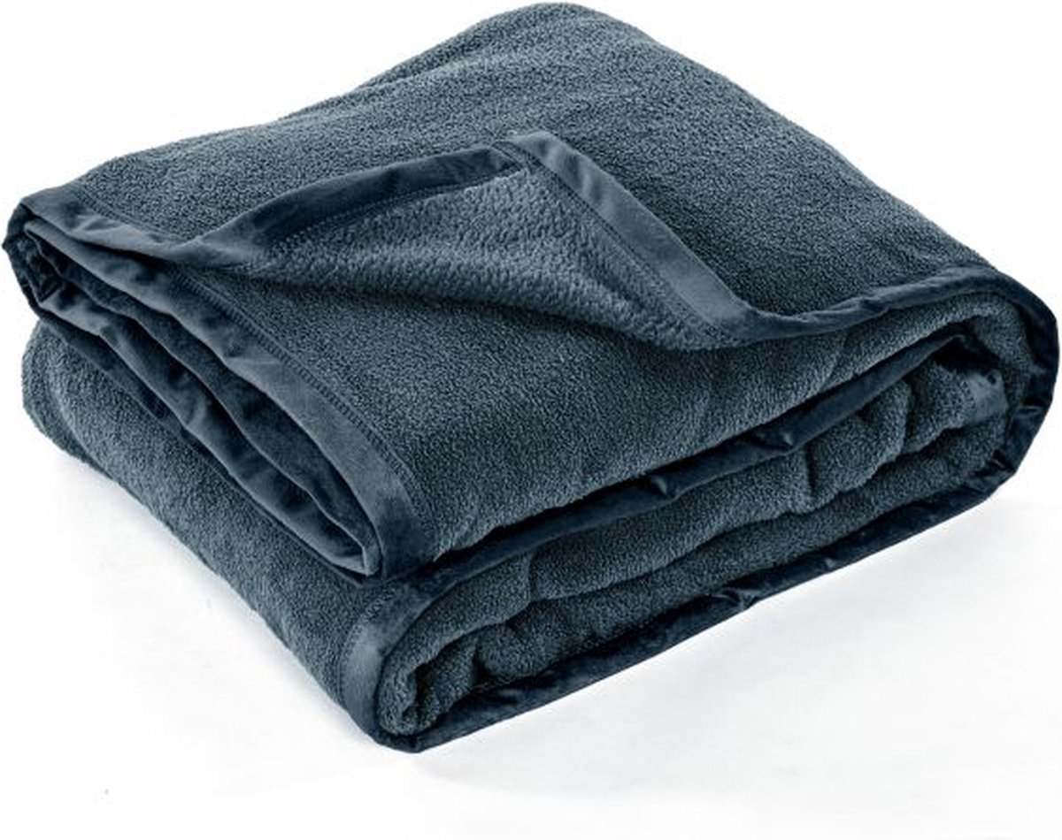 Tiseco HOME STUDIO - Plaid - LAMIS - 240x260 cm - Blauwe fusie Blue fusion