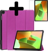 Hoes Geschikt voor Lenovo Tab M10 (3rd gen) Hoes Luxe Hoesje Book Case Met Screenprotector - Hoesje Geschikt voor Lenovo Tab M10 (3e gen) Hoes Cover - Paars