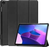 Hoes Geschikt voor Lenovo Tab M10 (3rd gen) Hoes Book Case Hoesje Luxe Trifold Cover - Hoesje Geschikt voor Lenovo Tab M10 (3e gen) Hoesje Bookcase - Zwart