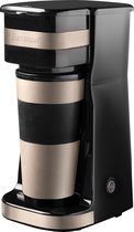 Bestron koffiezetapparaat met thermosbeker, voor gemalen filterkoffie & ideal voor camping, 2 grote koppen, 750 Watt, rvs, Kleur: wit grijs