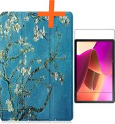Hoes Geschikt voor Lenovo Tab M10 (3rd gen) Hoes Tri-fold Tablet Hoesje Case Met Screenprotector - Hoesje Geschikt voor Lenovo Tab M10 (3e gen) Hoesje Hardcover Bookcase - Bloesem
