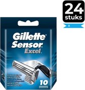 Gillette Sensor Excel Scheermesjes Mannen - 10 Stuks - Voordeelverpakking 24 stuks