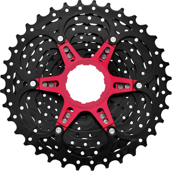 Cassette 10 speed Sunrace CSMX0 11-36T - zwart/rood van Merkloos — afbeelding 4