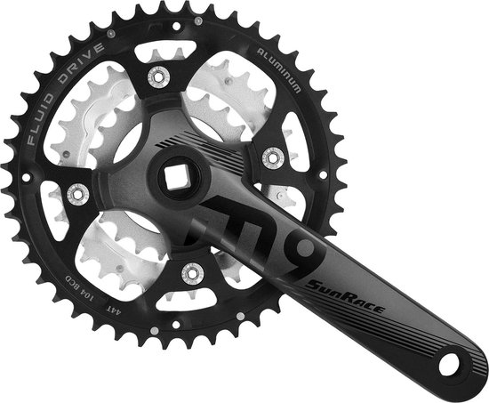 Pédalier SunRace FCM914 Triple Plateau – 175mm, 44/32/22 Dents – 9 Vitesses – Neuf