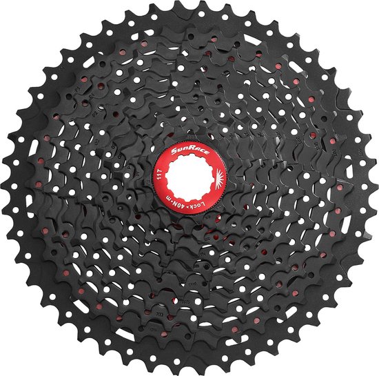 Cassette Sunrace CSMX8 - 11 speed 11-42T - zwart / rood van Merkloos — afbeelding 4