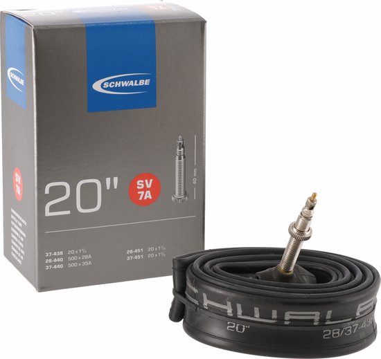 Schwalbe Chambre A Air Velo 500 X 28a 20 X 3-8 Valve Presta (37-438  U00e0 37-451) (sv7a) U20ac Culture Vu00e9lo