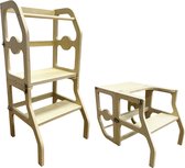 Houten leertoren / keukenhulp - Inklapbaar tot tafel en stoel - Hout V.a. 1 Jaar