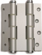 Justor deurveerscharnier dubbelwerkend aluminium zilvergrijs, 120 mm lang, dd 30mm