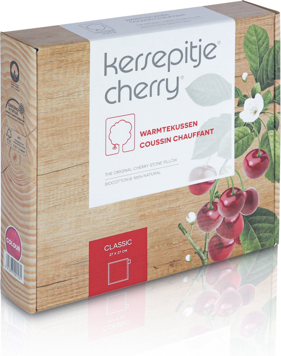 Kersepitje® Classic - Vierkant Kersenpitkussen - Warmtekussen - Pittenzak Magnetron - The ONLY Original - 27x27cm — afbeelding 3