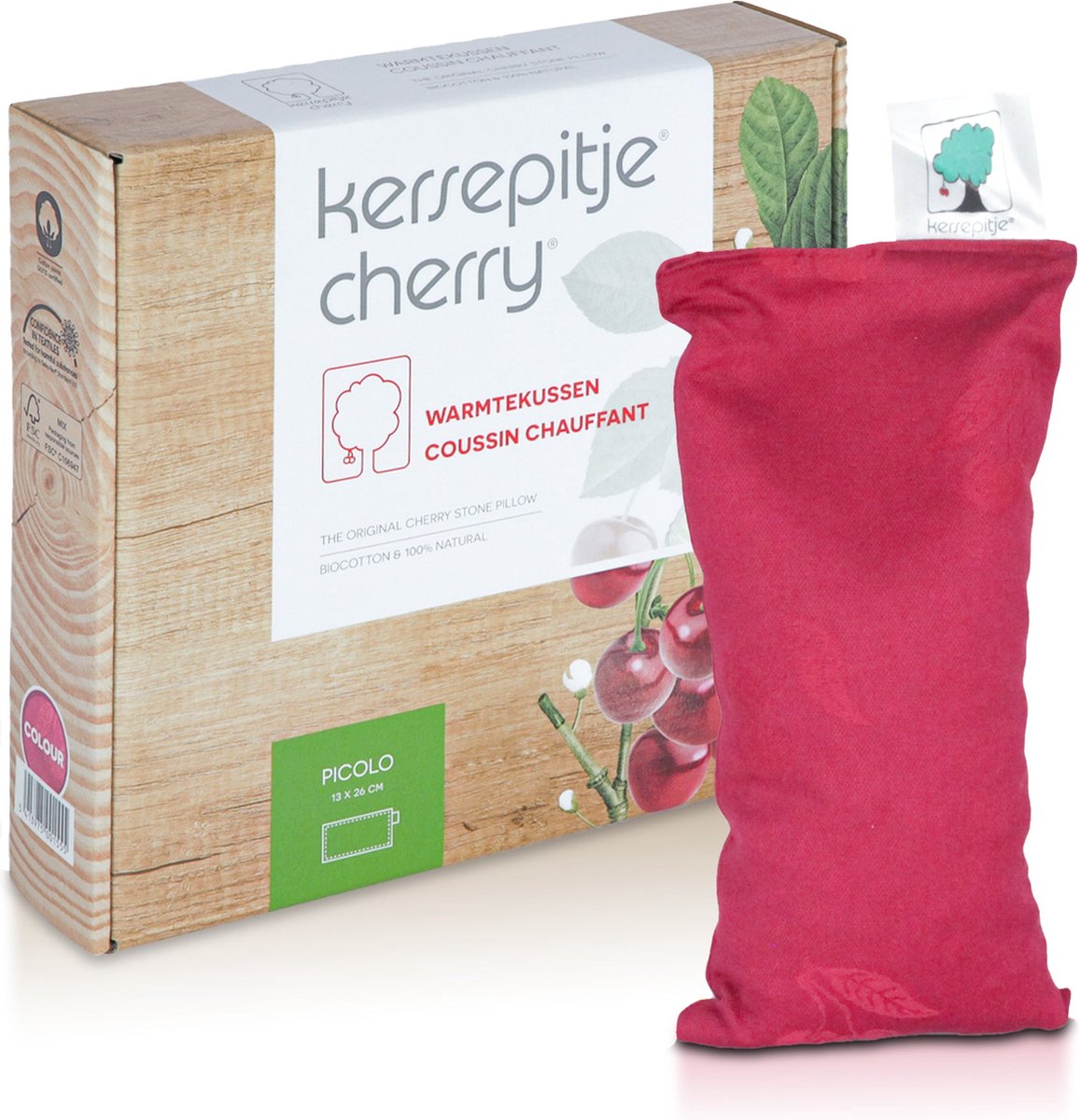 Goedkoopste Kersepitje® Picolo - Klein Langwerpig Kersenpitkussen - the ONLY original - 13x26cm