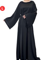 Livano Islamitische Kleding - Abaya - Gebedskleding Dames - Alhamdulillah - Jilbab - Khimar - Vrouw - Zwart - Maat L