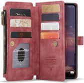 CaseMe C30 Hoesje Geschikt voor Samsung Galaxy A13 5G | Wallet Zipper Book Case met Pasjeshouder | Beschermhoes met Portemonnee | Rood