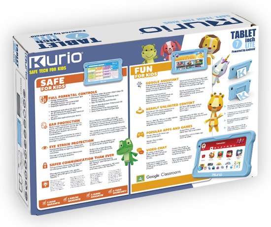 Tablette pour enfants Kurio - Tablette 7 pouces - Sécurité en ligne - Contrôle parental - YouTube kids - gestion des applications - Android 13 GO -