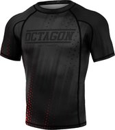 Octagon MMA / BJJ Rashguard Korte mouwen Premium Dots Zwart/Rood - XXL - Nieuwe Limited Editie!!!