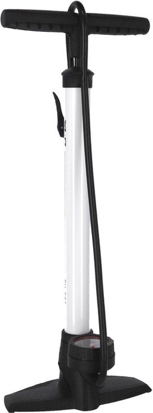 XLC PU-S04 Delta Fietspomp - Staal/PVC - Vloerpomp met Manometer - Wit
