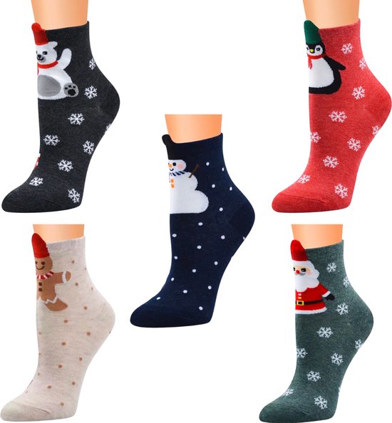 Hzyclzh 4 Pièce Christmas Chaussette, Chaussette De Noel Femme Fantaisie, Chaussettes De Noël Avec Motif De Noël, Éléments De Noël Modèle Chaussette, Pour Enfants Adultes Nouvel An Cadeaux De Noël