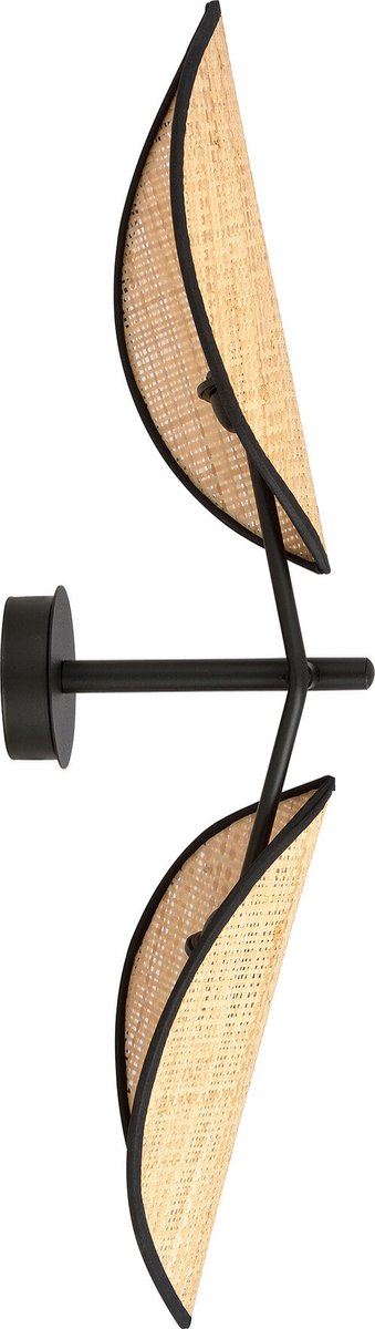 Emibig Aabenraa wandlamp zwart met textiel vallende bladen 2x E14 - Creëer een sfeervolle ambiance in uw woonkamer