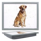 L&P Laptray, Schootkussen, Schoottafel, Laptoptafel, Schootdienblad Blonde Labrador - 44x33x6 cm