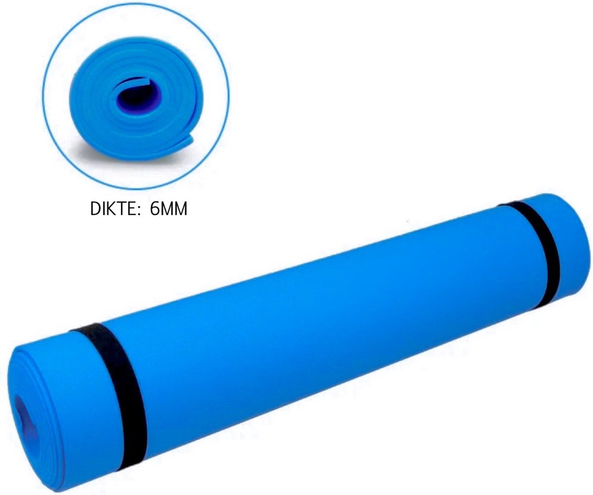 Antislip Yogamat - Blauw - Sportmat - Fitness Mat - Pilates Mat - 173 cm x 61 cm x 0,6 cm - ATHLIX