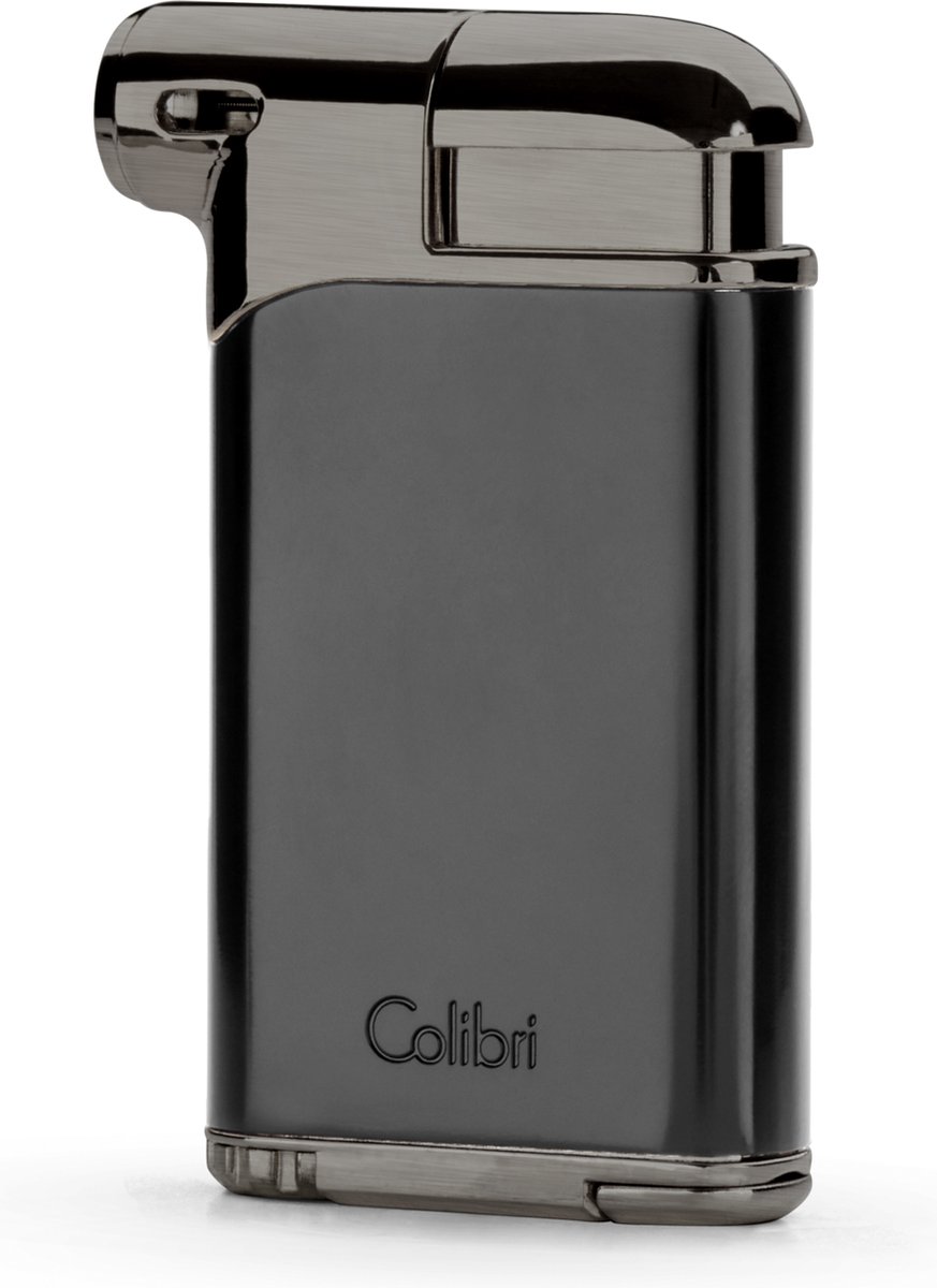 Colibri Pacific Gas Aansteker - Zachte vlam - Gasaanstekker voor Pijp - Ingebouwde Pijpenstopper - Navulbaar - Zwart en gunmetal