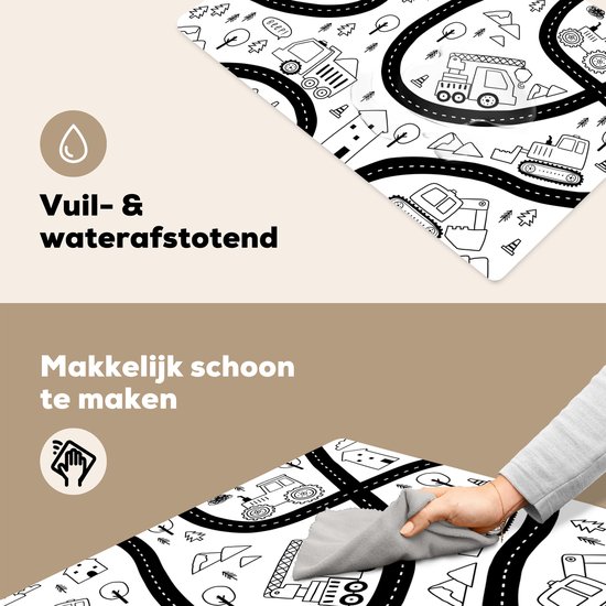 Blauwe Vinyl Placemat met Voertuigen voor Kinderen | A Little Lovely Company