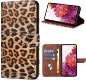 Samsung Galaxy S24 Hoesje - Solidenz Bookcase S24 - Telefoonhoesje S24 - S24 Case Met Pasjeshouder - Leopard - Panterprint - Cover Hoes - Luipaard