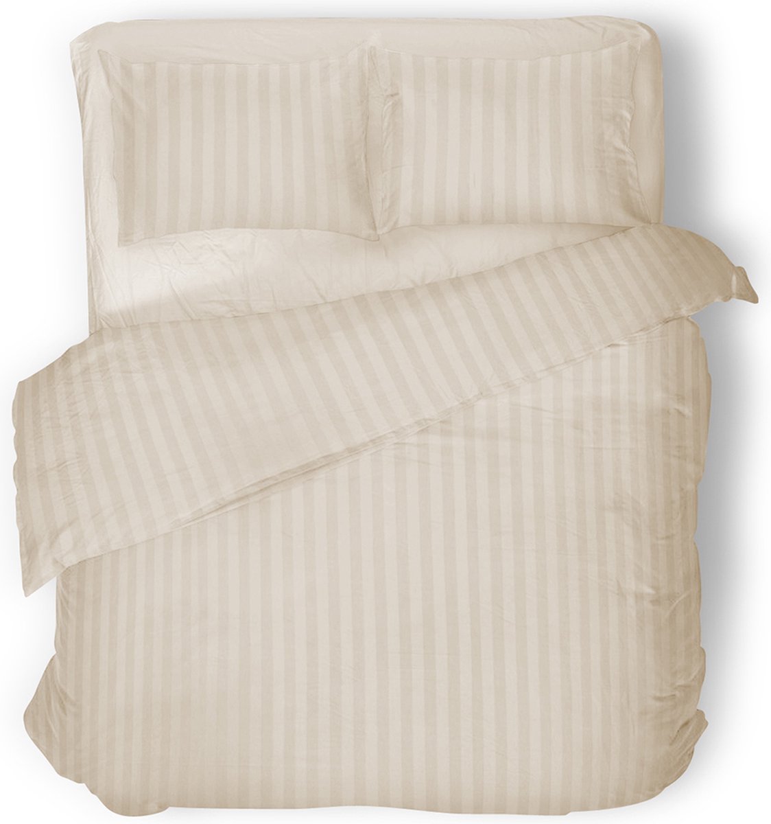 Eleganzzz Dekbedovertrek Uni - Ivoor - Dekbedovertrek 240x200/220cm - Satijnstreep / Satijn Streep - Hotel Kwaliteit Satin Stripe - Dekbedovertrekken